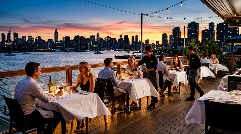 Couples dining on open dhow deck at sunset